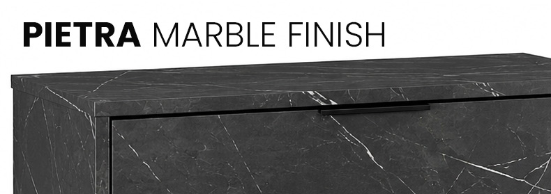 Pietra Black Marble Finish
